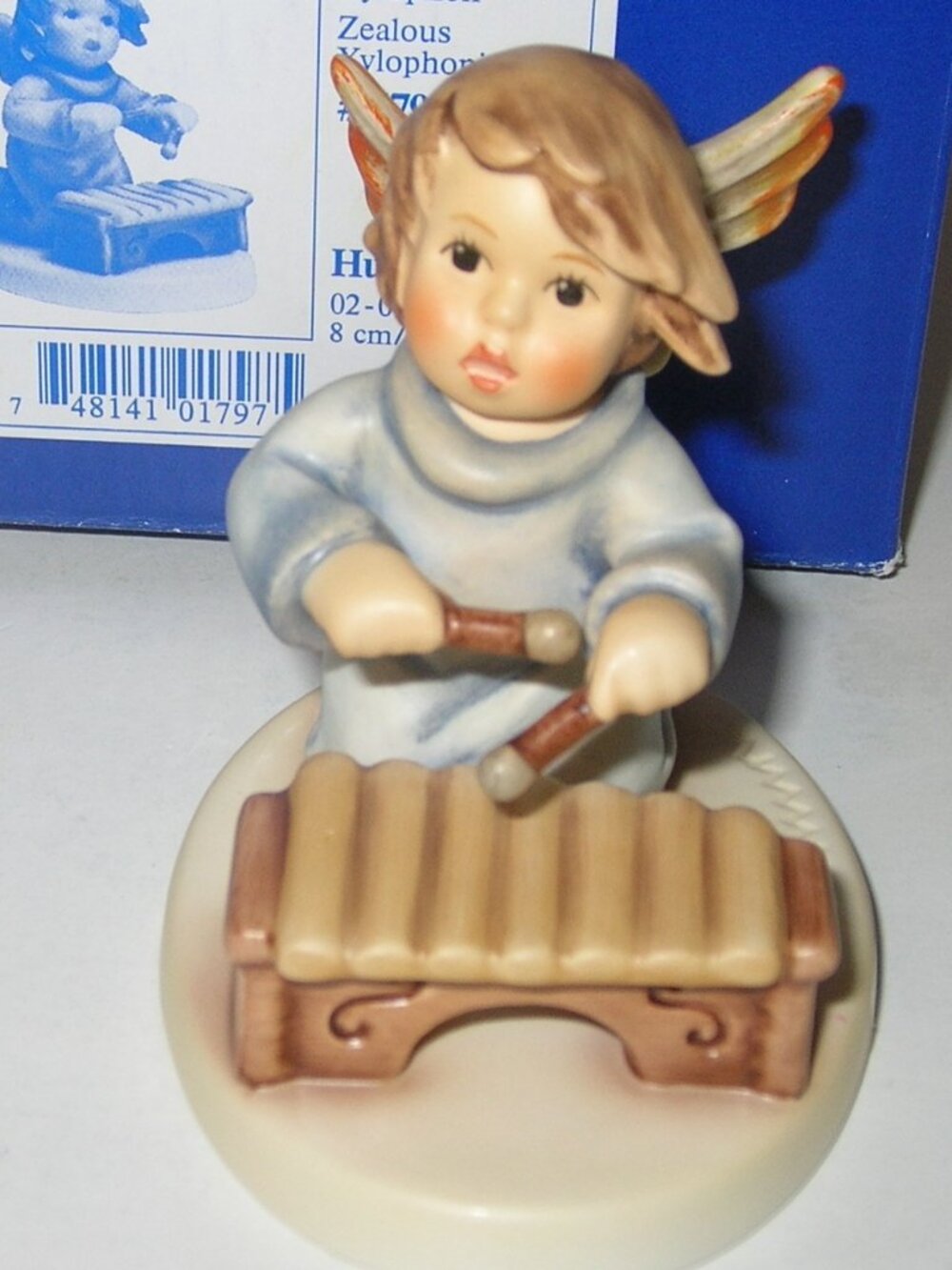 Goebel Hummel Figurine "Zealous Xylophonist" HUM #2096/N TMK8 3"T w/Box Angel